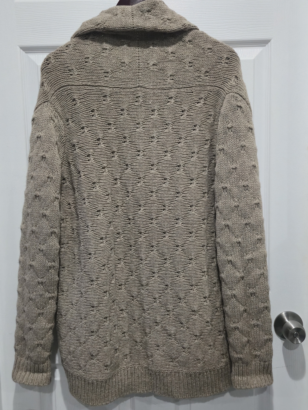 Vince Tuck Stitch Yak Wool Cardigan Taupe Shawl Collar S - Picture 9 of 15